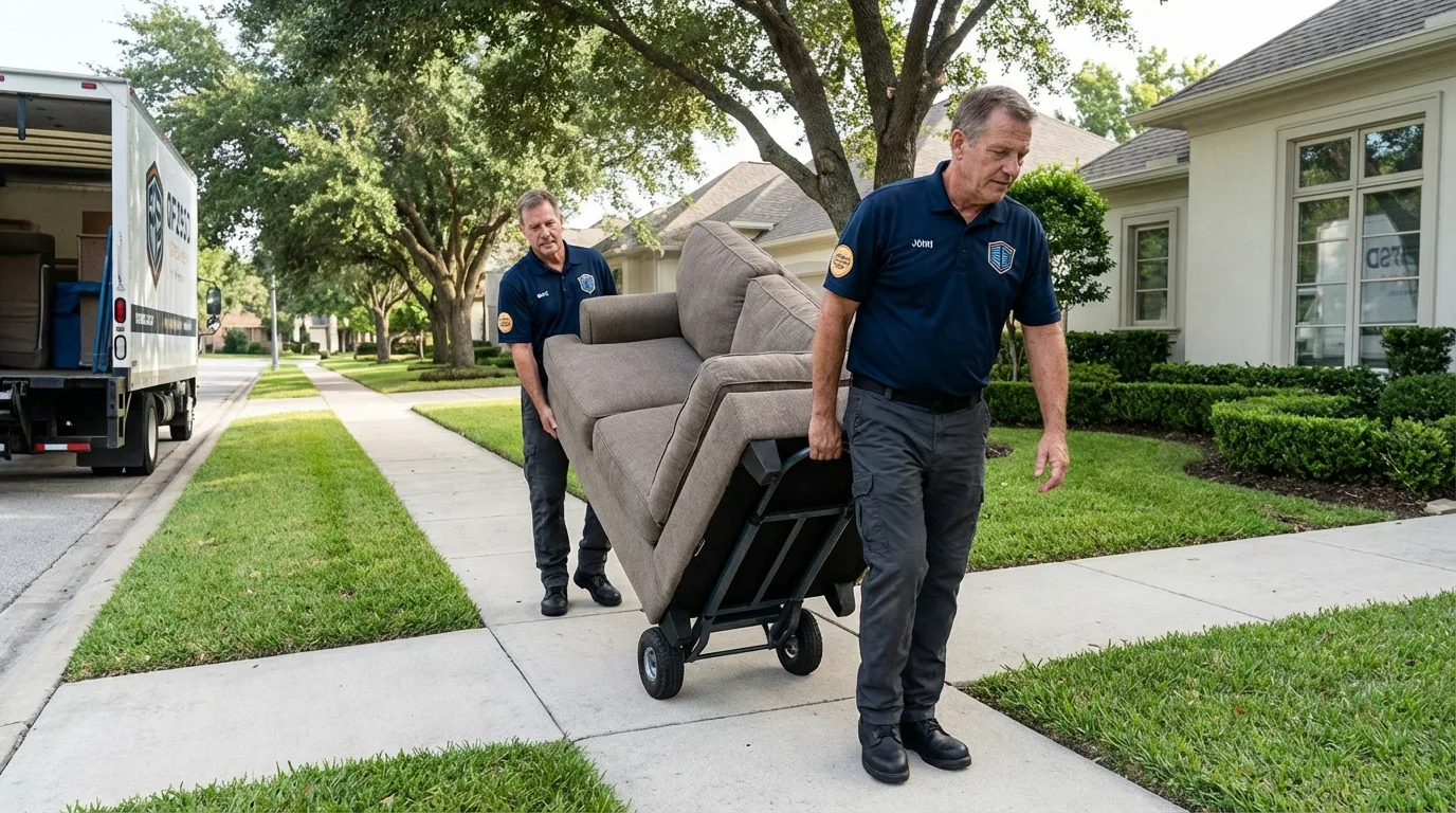 Local residential moving crew loading furniture in Mount Carmel, PA
